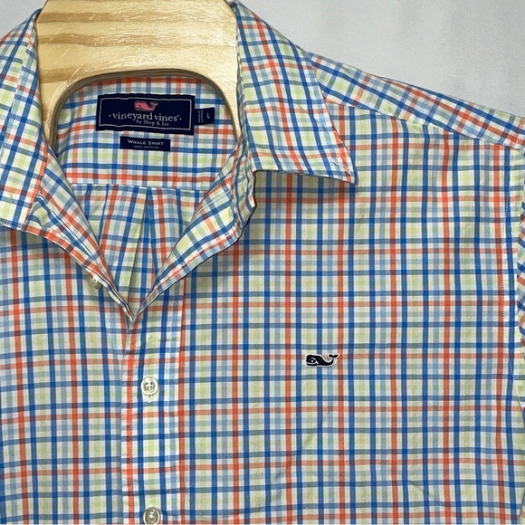 Vineyard Vines by Shep & Ian Whale Shirt Cotton Plaid Button Down Men's Size L - Picture 4 of 11